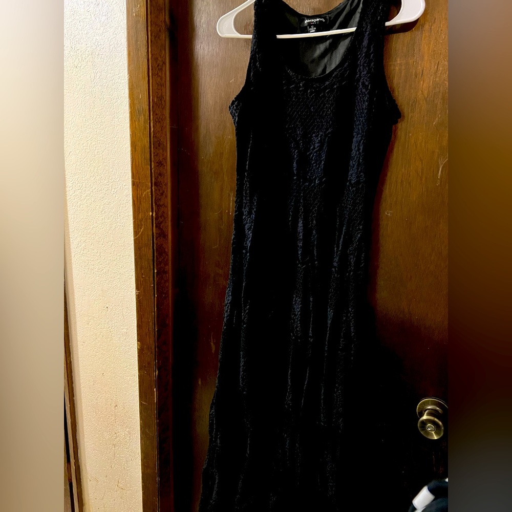 Crochet black maxi dress, vintage 90s
